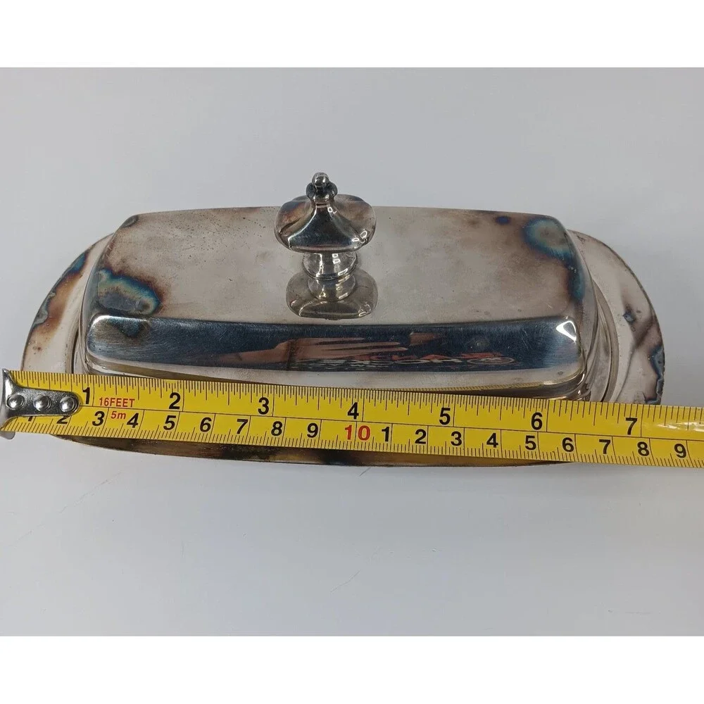 Wallace Silverplate Lot Creamer Sugar Bowl Butter Tray Dish With Glass Insert